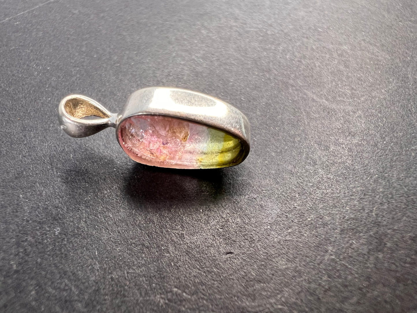 NEW Watermelon tourmaline sterling silver pendant 1.12 grams
