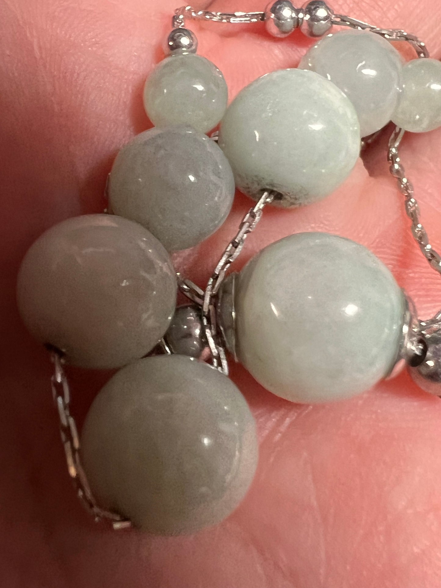 Burmese jade adjustable bolo sterling silver bracelet