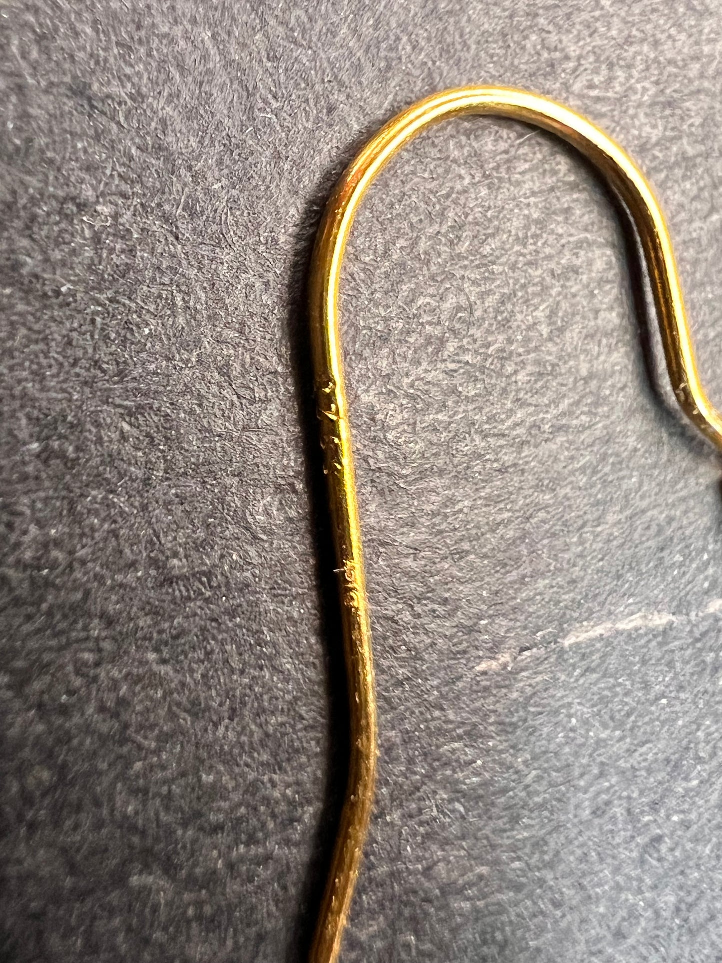 NEW peachy pink freshwater pearl chain dangles on gold over sterling silver