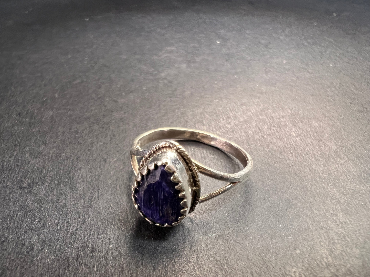 Blue kyanite sterling silver teardrop ring size 5