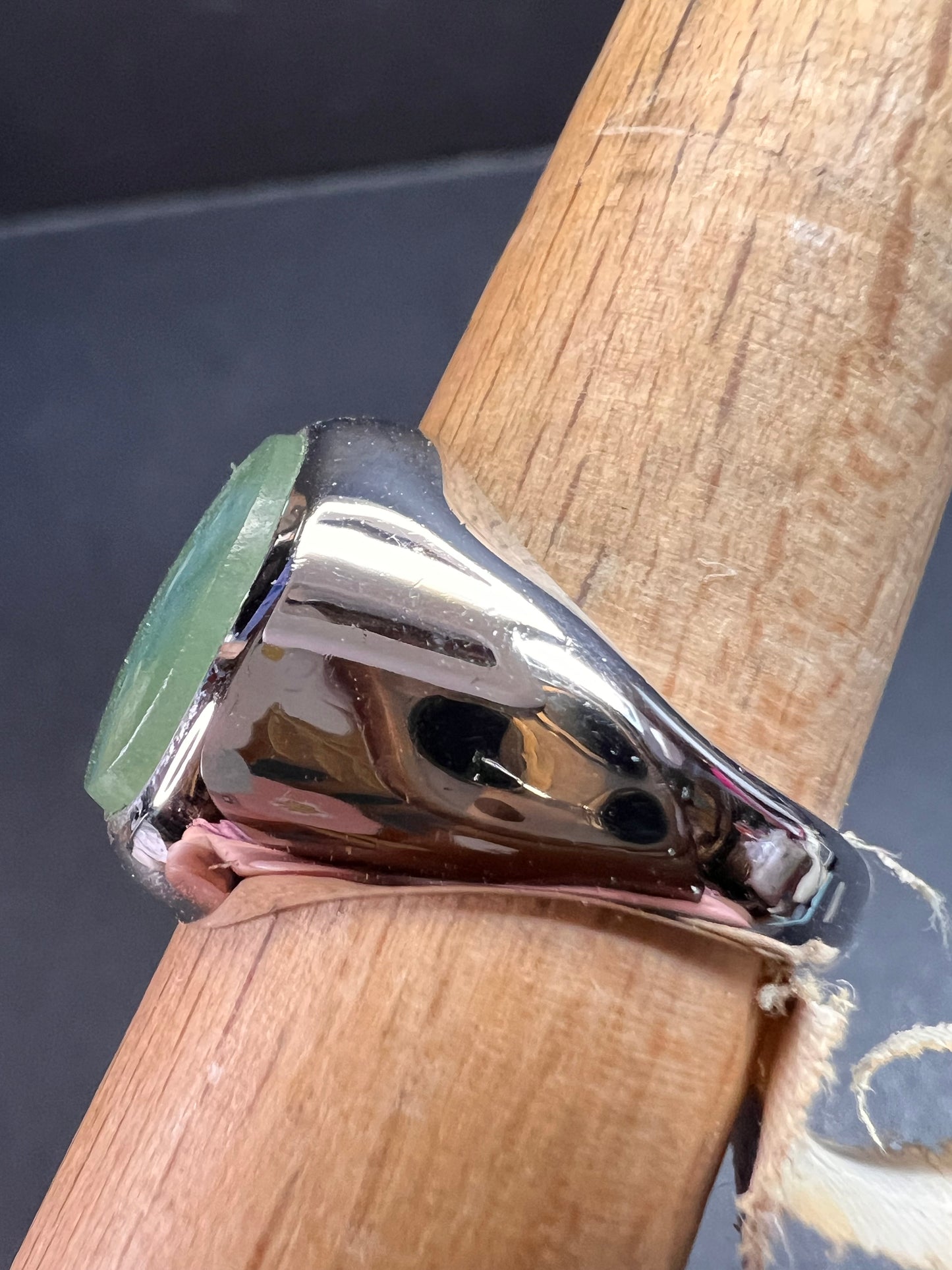 Vintage jade Pa Ha Co sterling silver ring size 8