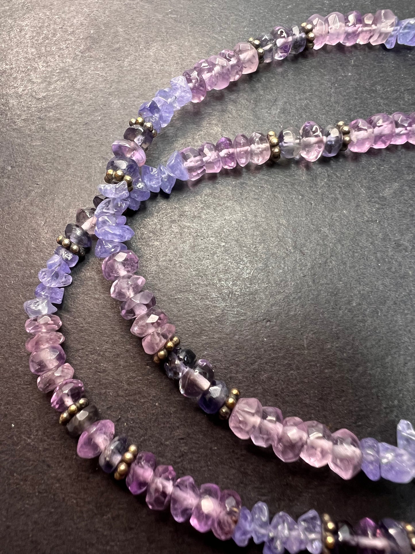 Sajen designer amethyst multi stone sterling silver necklace