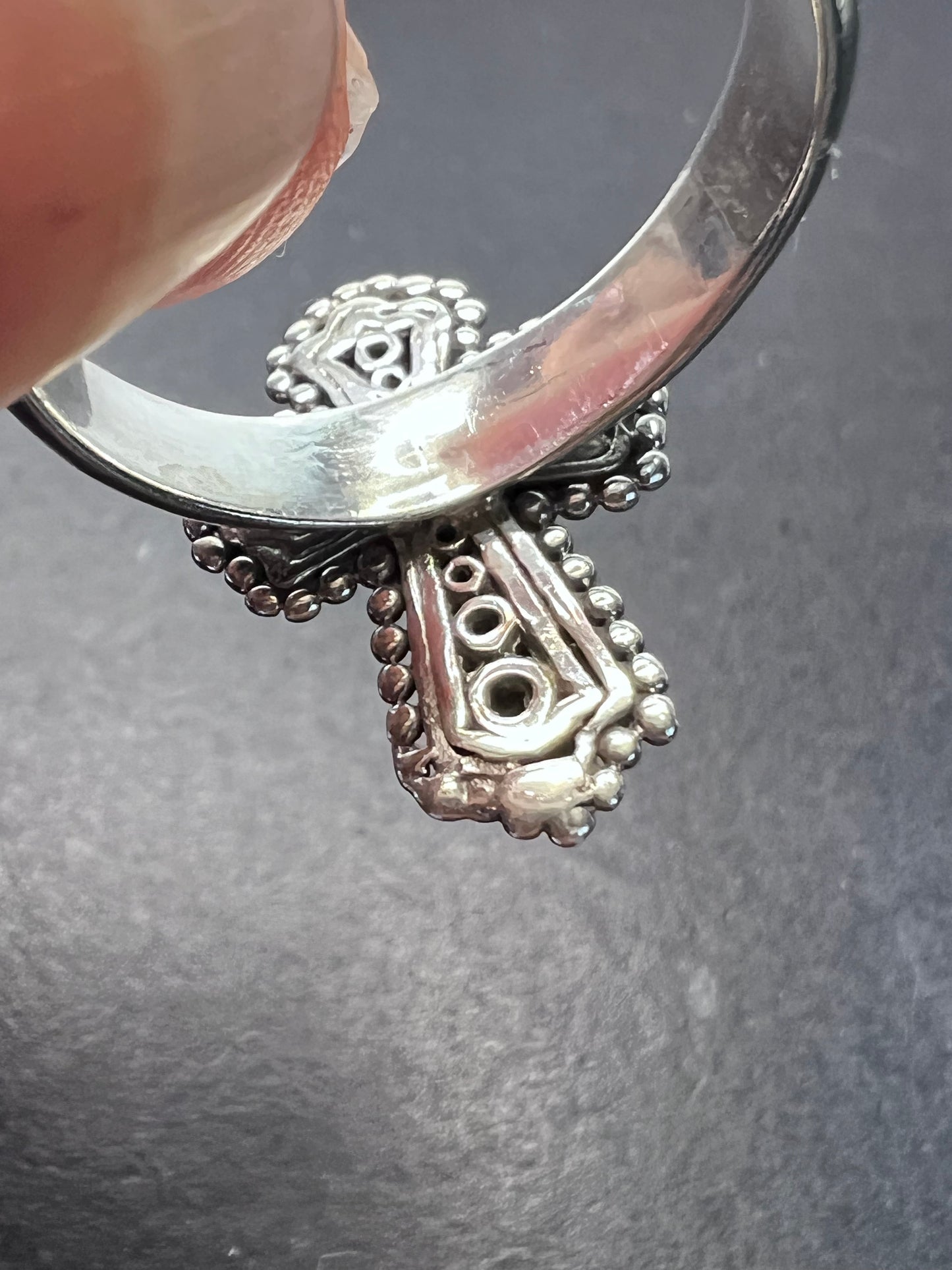 Sarda designer Sterling silver cross ring size 11