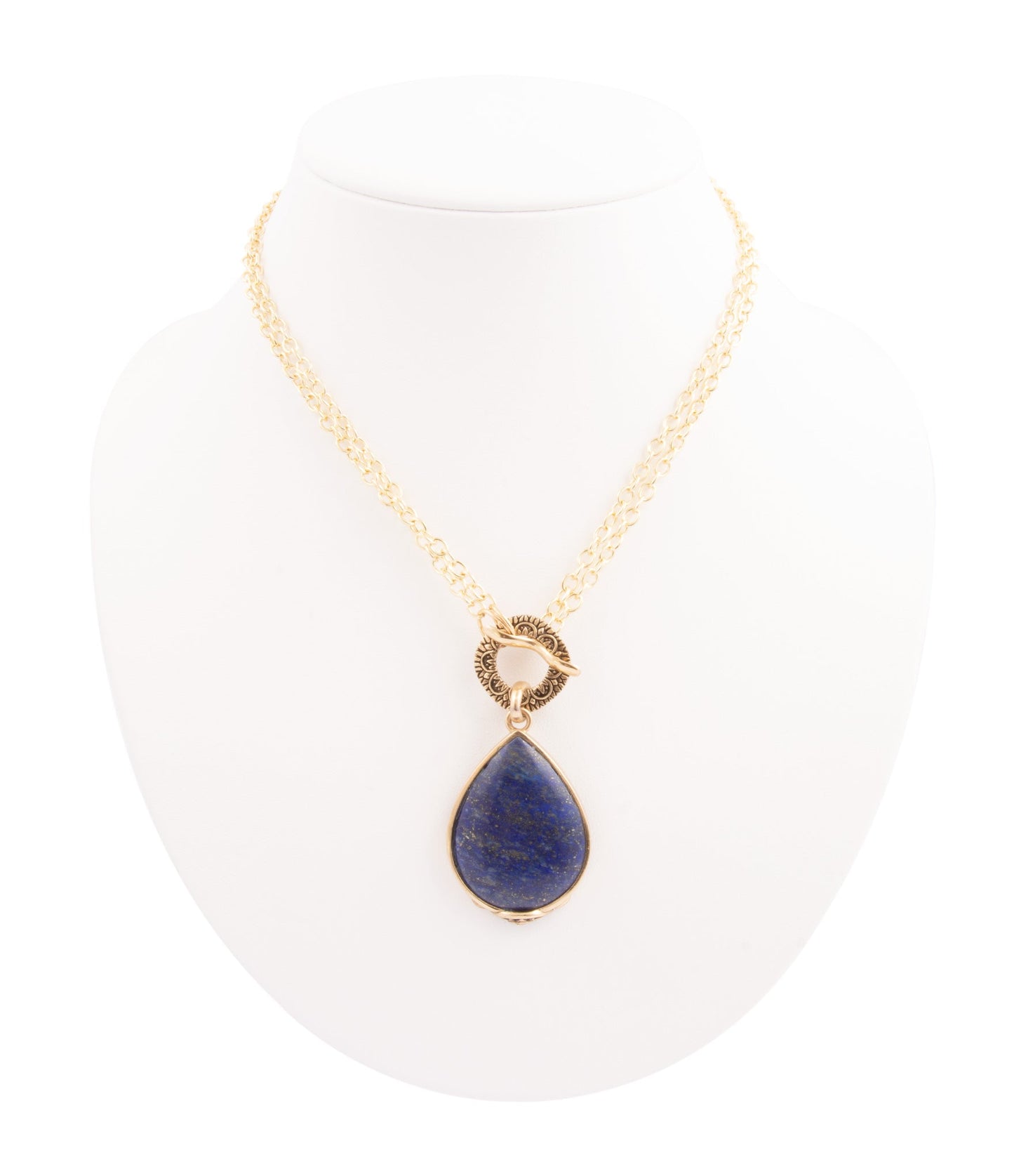 Barse Abby Blue Lapis Golden Pendant Necklace