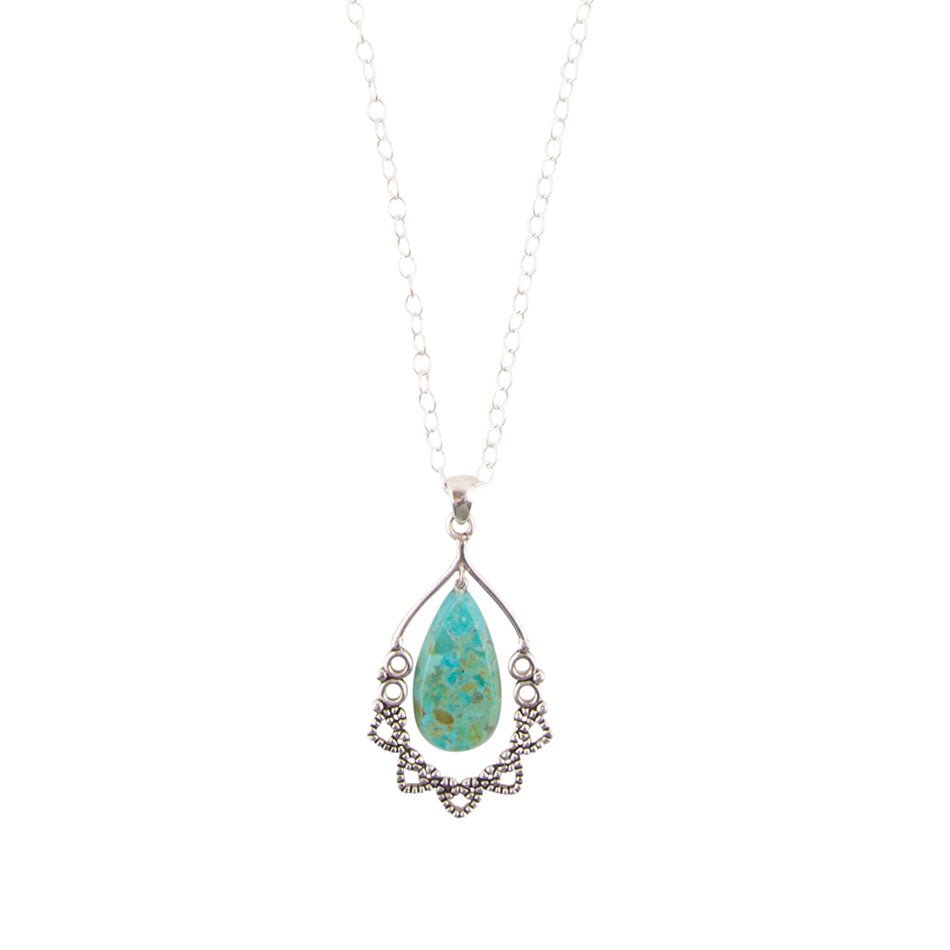Barse Lace Turquoise and Sterling Silver Necklace