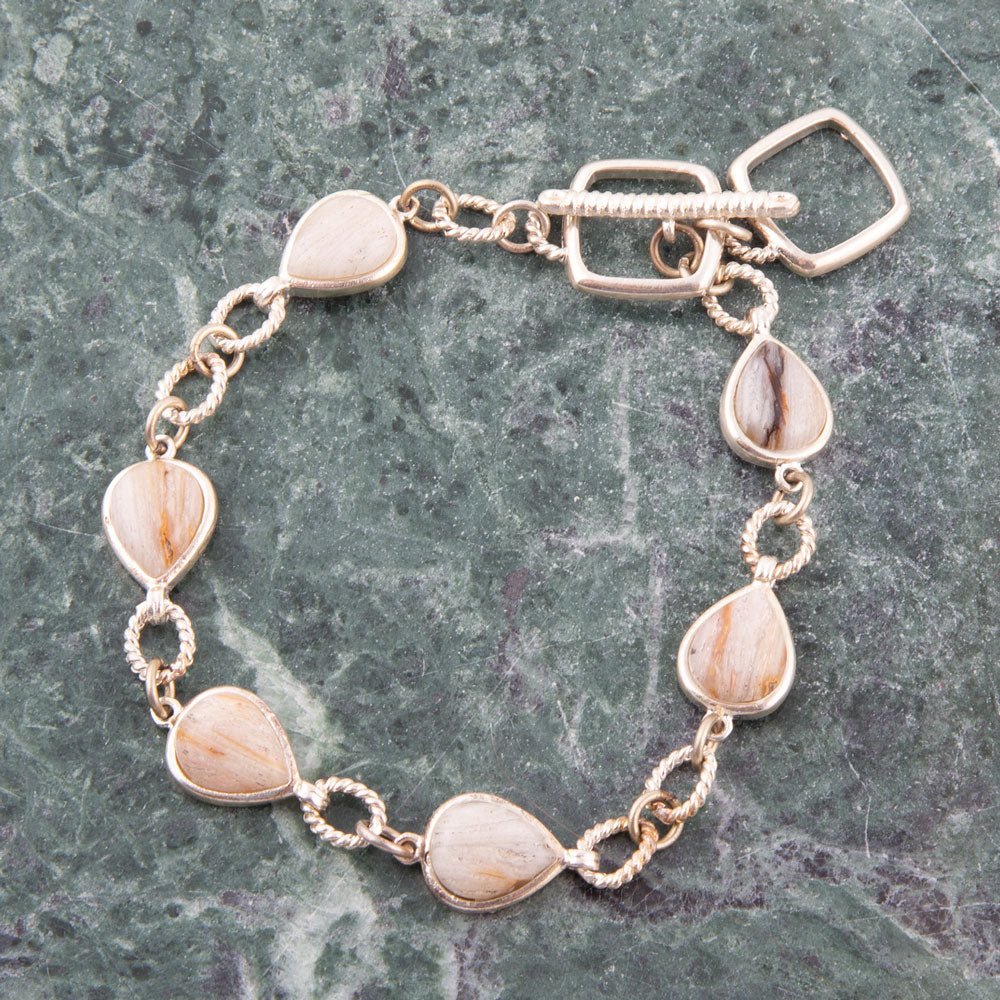 Astro Wood Opal and Sterling Silver Toggle Bracelet