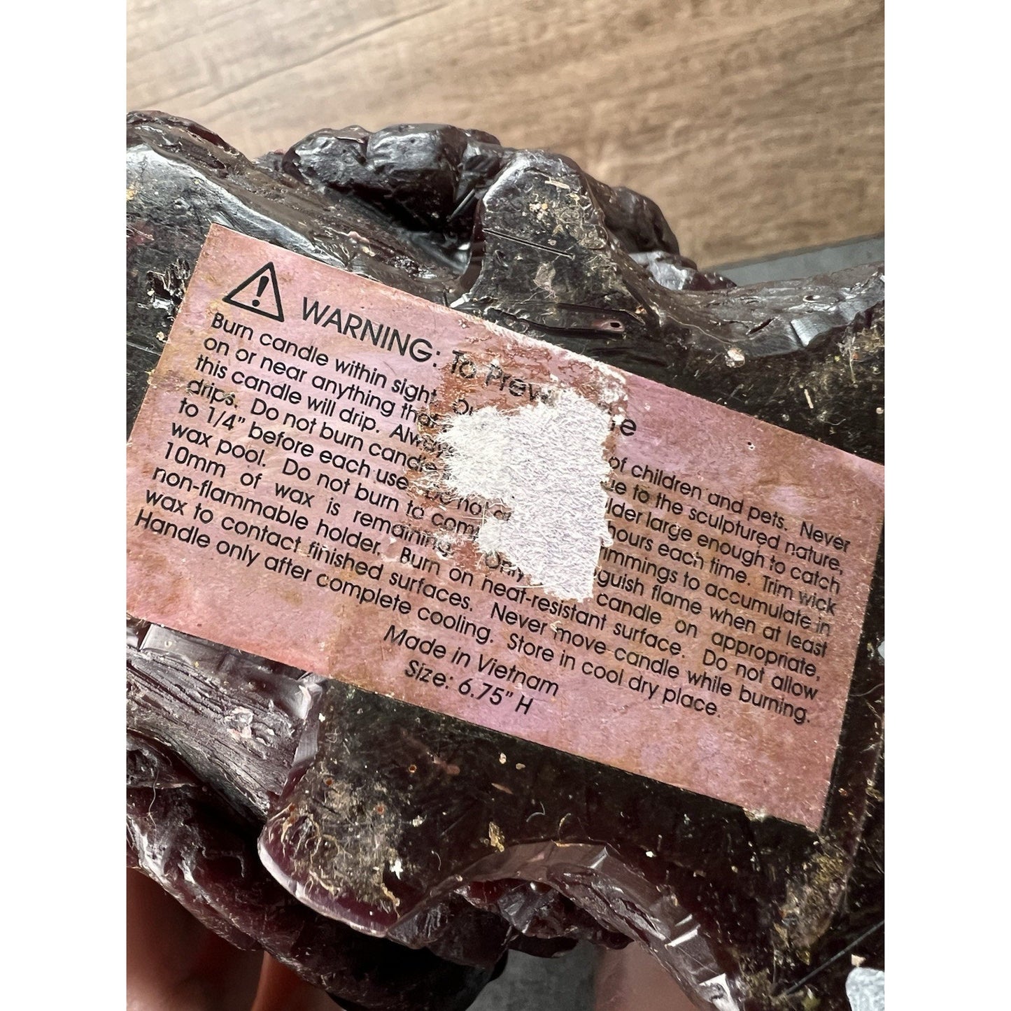 Vtg Wax Owl Sculpture Candle Large 6.75" Handmade Art Collectable