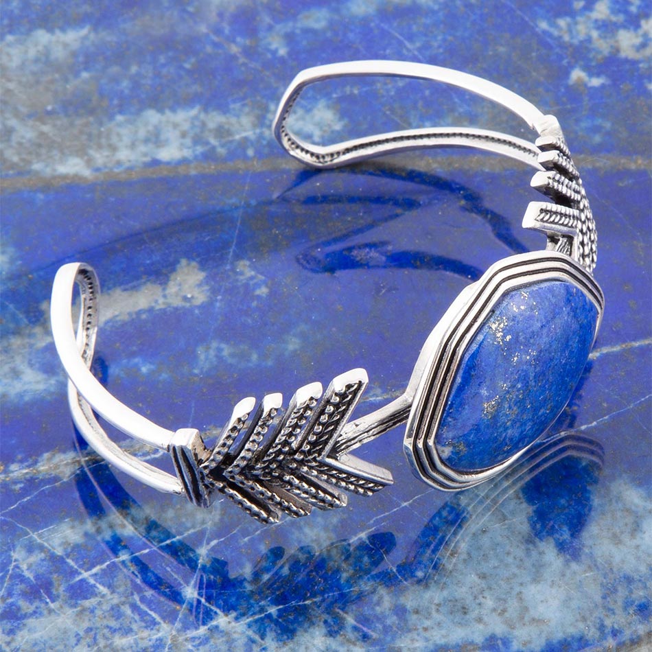 Barse Blue Lapis and Sterling Silver Statement Cuff