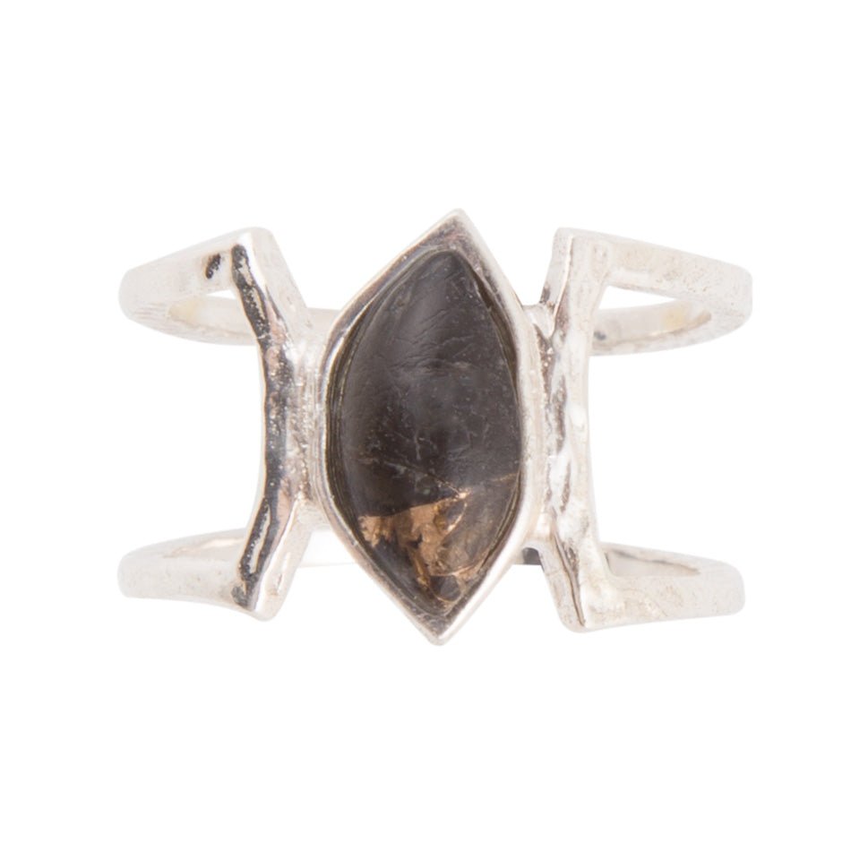 Barse Cooling Trend Black Shungite Matrix and Sterling Silver Ring