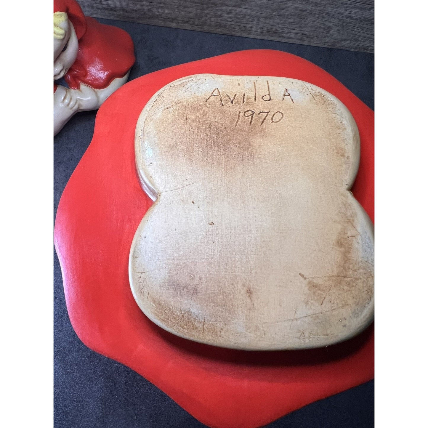 1970 Vtg Little Red Riding Hood Cookie Jar Hand Painted Ceramic Grannycore