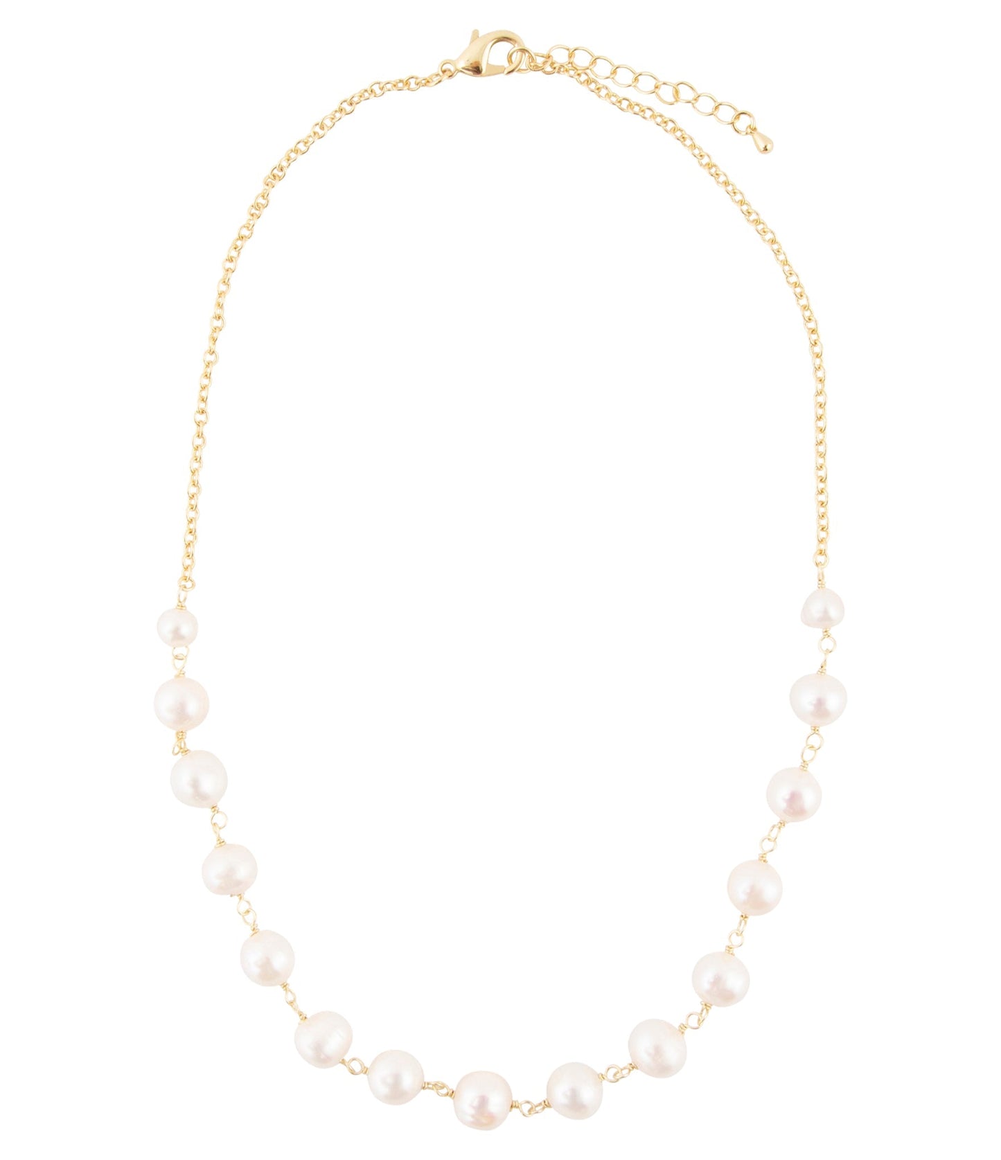 Barse Golden Chain and White Pearl Necklaces
