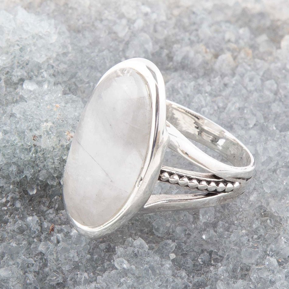 Barse Grey Quartz and Sterling Silver Oval Ring