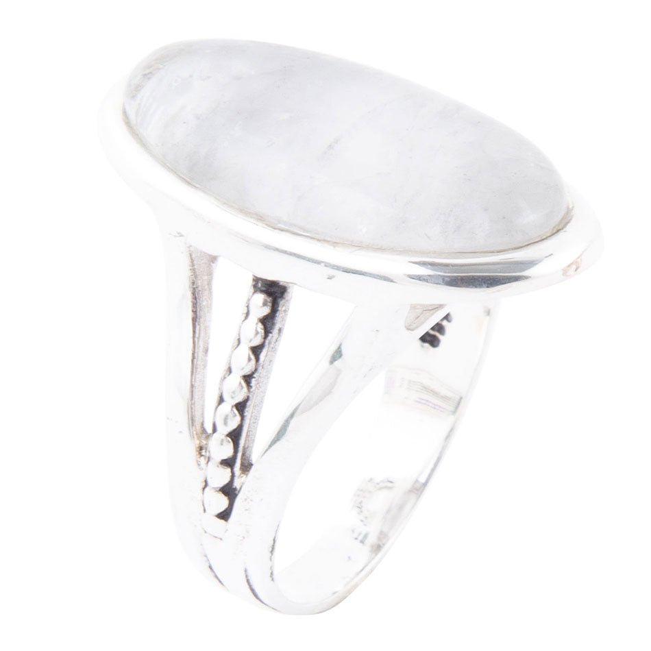 Barse Grey Quartz and Sterling Silver Oval Ring