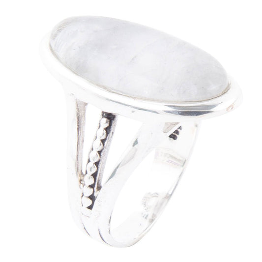 Barse Grey Quartz and Sterling Silver Oval Ring