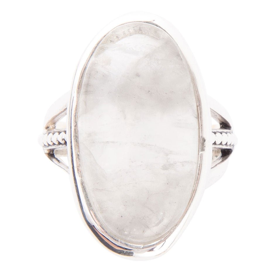 Barse Grey Quartz and Sterling Silver Oval Ring