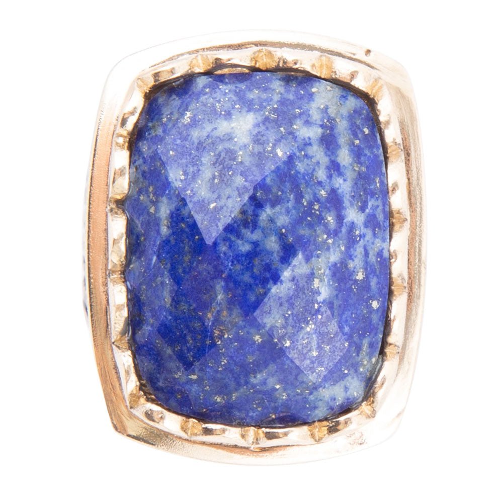 Barse Blue Lapis Golden Cocktail Ring