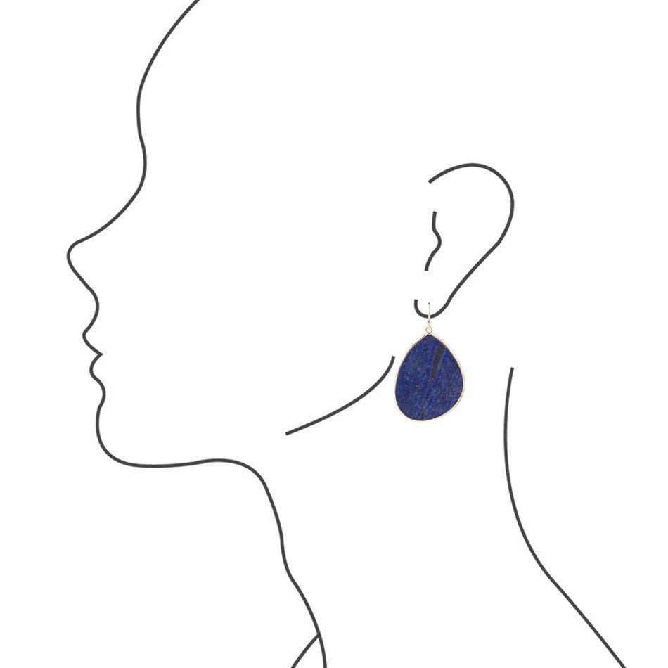 Barse Lapis Slab Drop Earrings