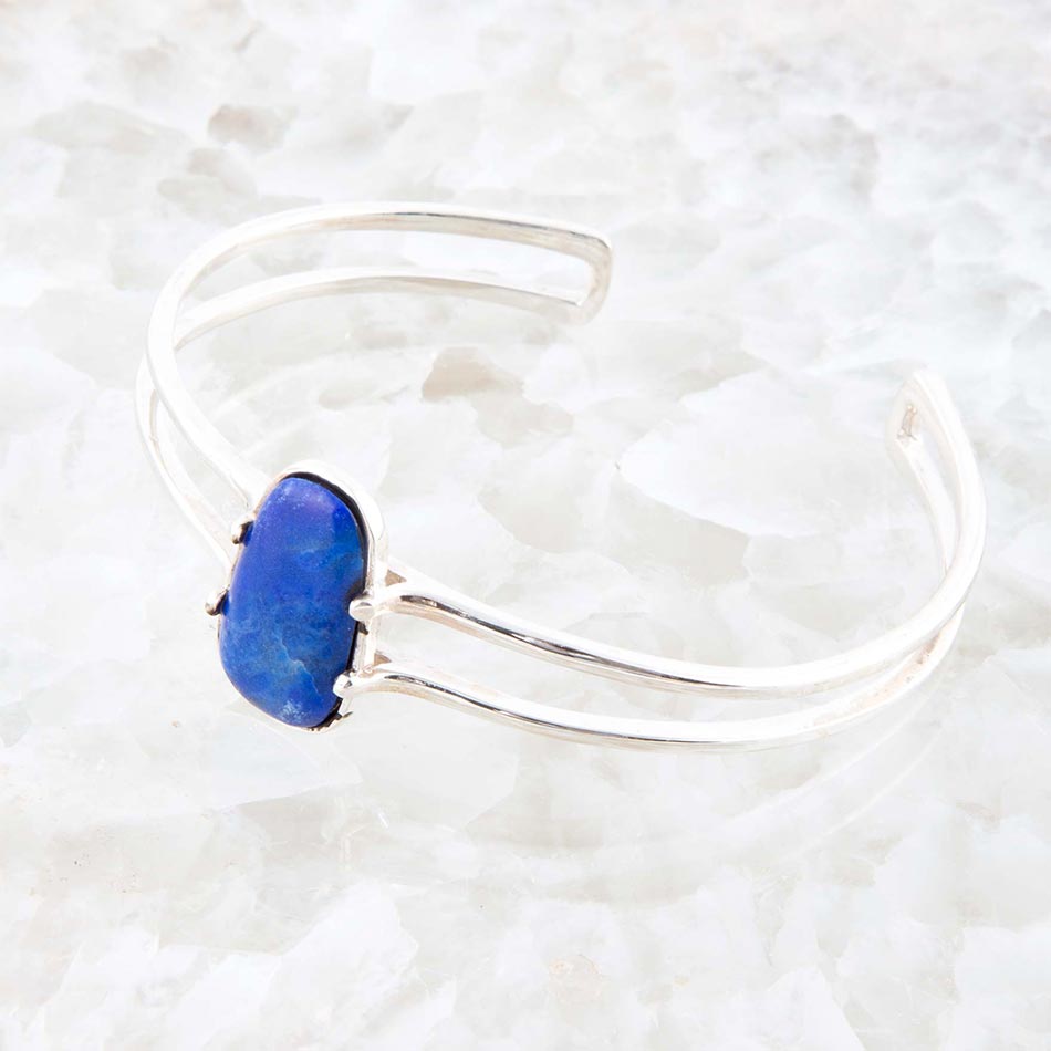 Barse Madeleine Blue Lapis and Sterling Silver Cuff Bracelet