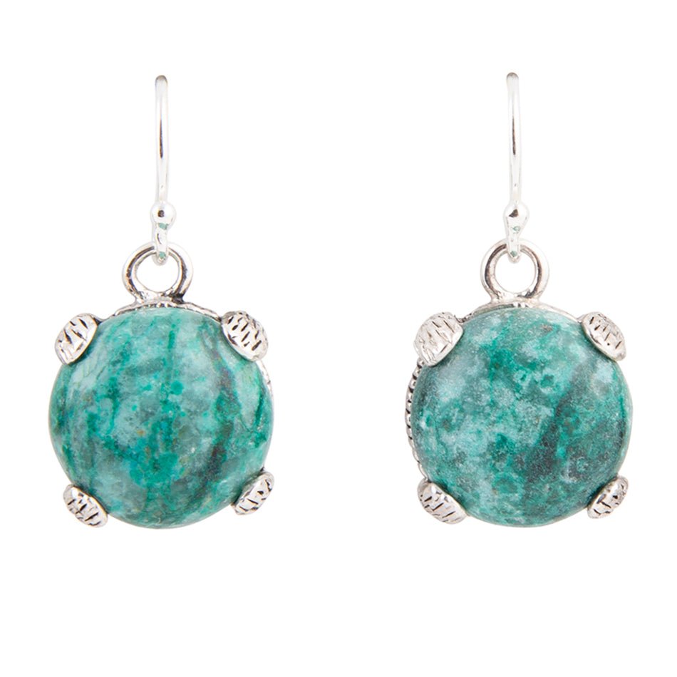 Barse Nomad Blue Chrysocolla and Sterling Silver Drop Earrings