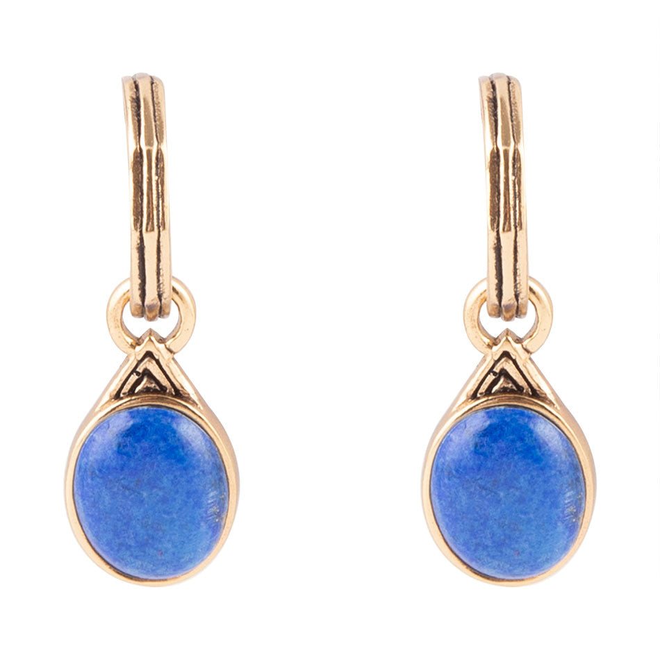 Barse Nova Half-Hoop Blue Lapis and Golden Earrings