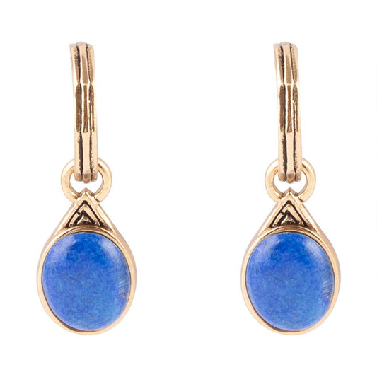 Barse Nova Half-Hoop Blue Lapis and Golden Earrings