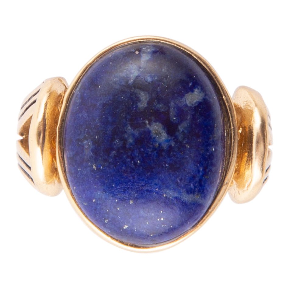 Barse Nova Blue Lapis and Golden Bronze Oval Ring