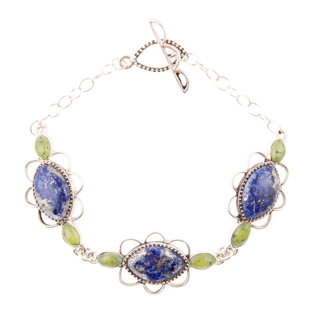 Barse Oxford Lapis and Jade Bracelet
