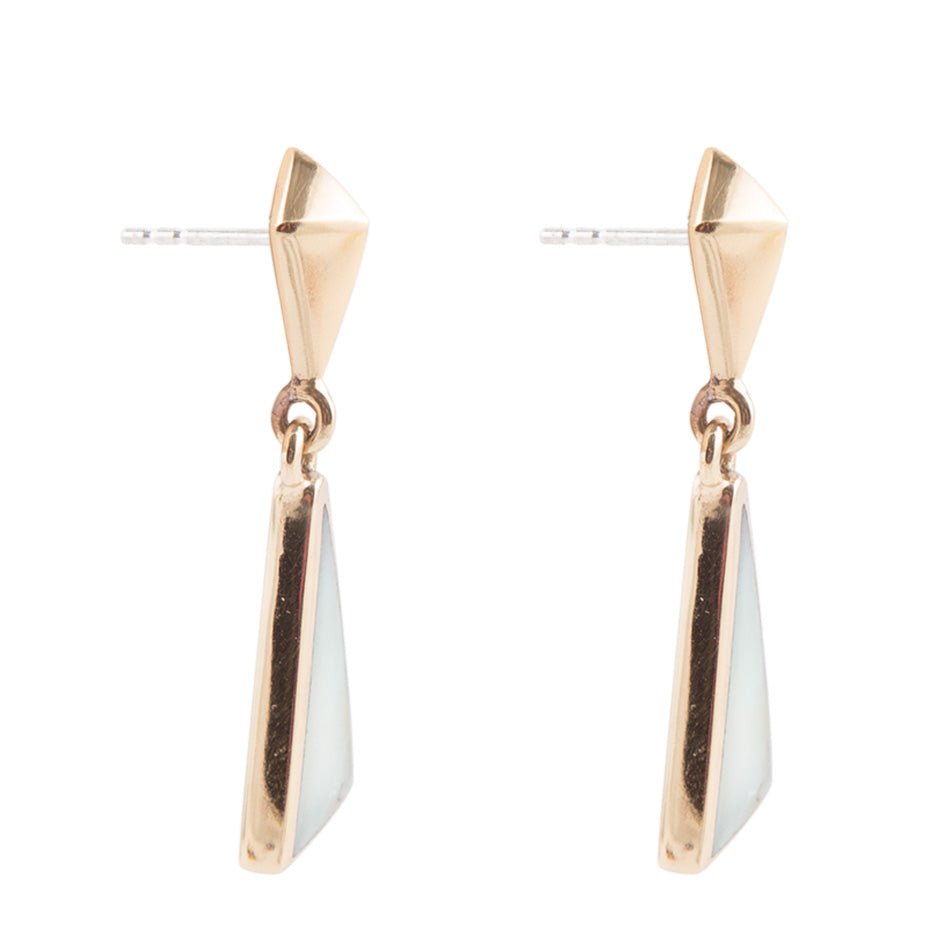 Prism Amazonite and Bronze Post Earrings