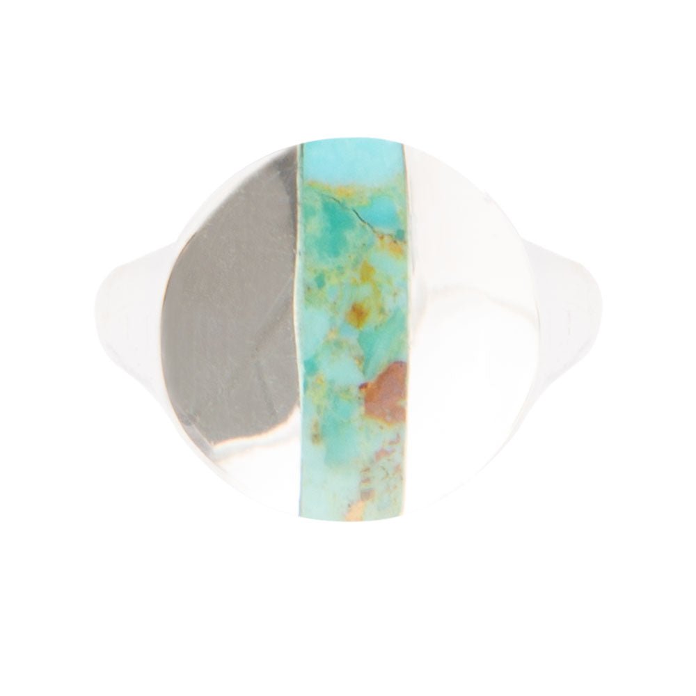 Barse Signet Turquoise and Sterling Silver Circle Ring