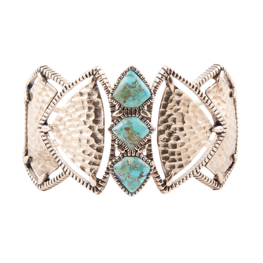 Barse Turquoise Shield Cuff Bracelet