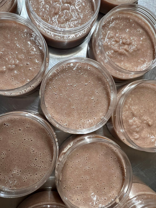 Naranga Spice Sea Salt Scrub.Orange. Cinnamon. Nutmeg. Clove.  Essential Oils. Organic Coconut Oil. Organic Shea Butter. Made in Utah.