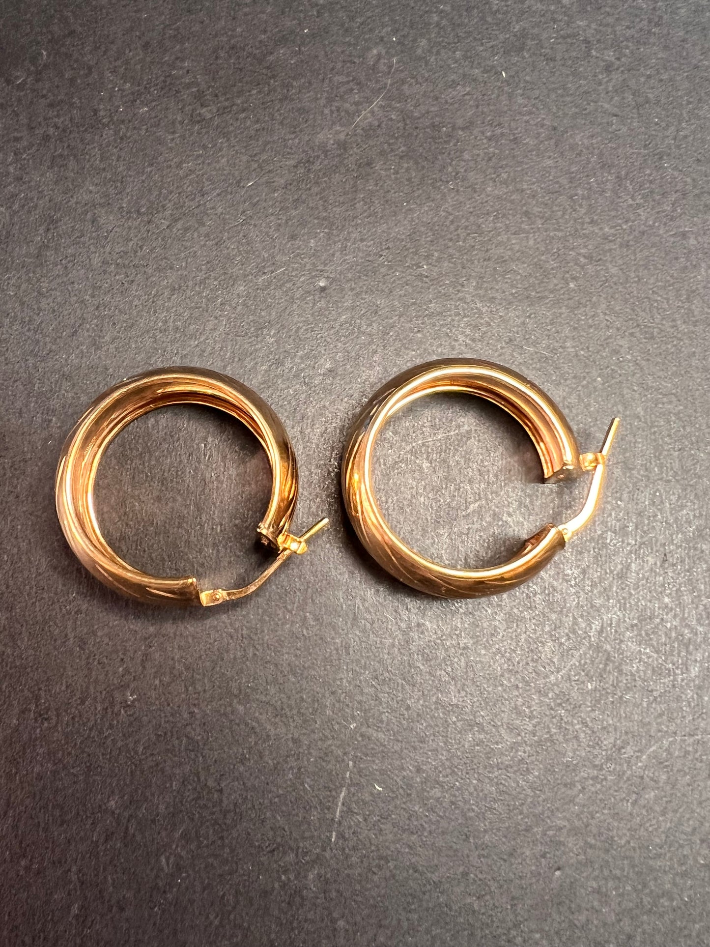 Rose Gold over sterling silver Italian hoop earrings