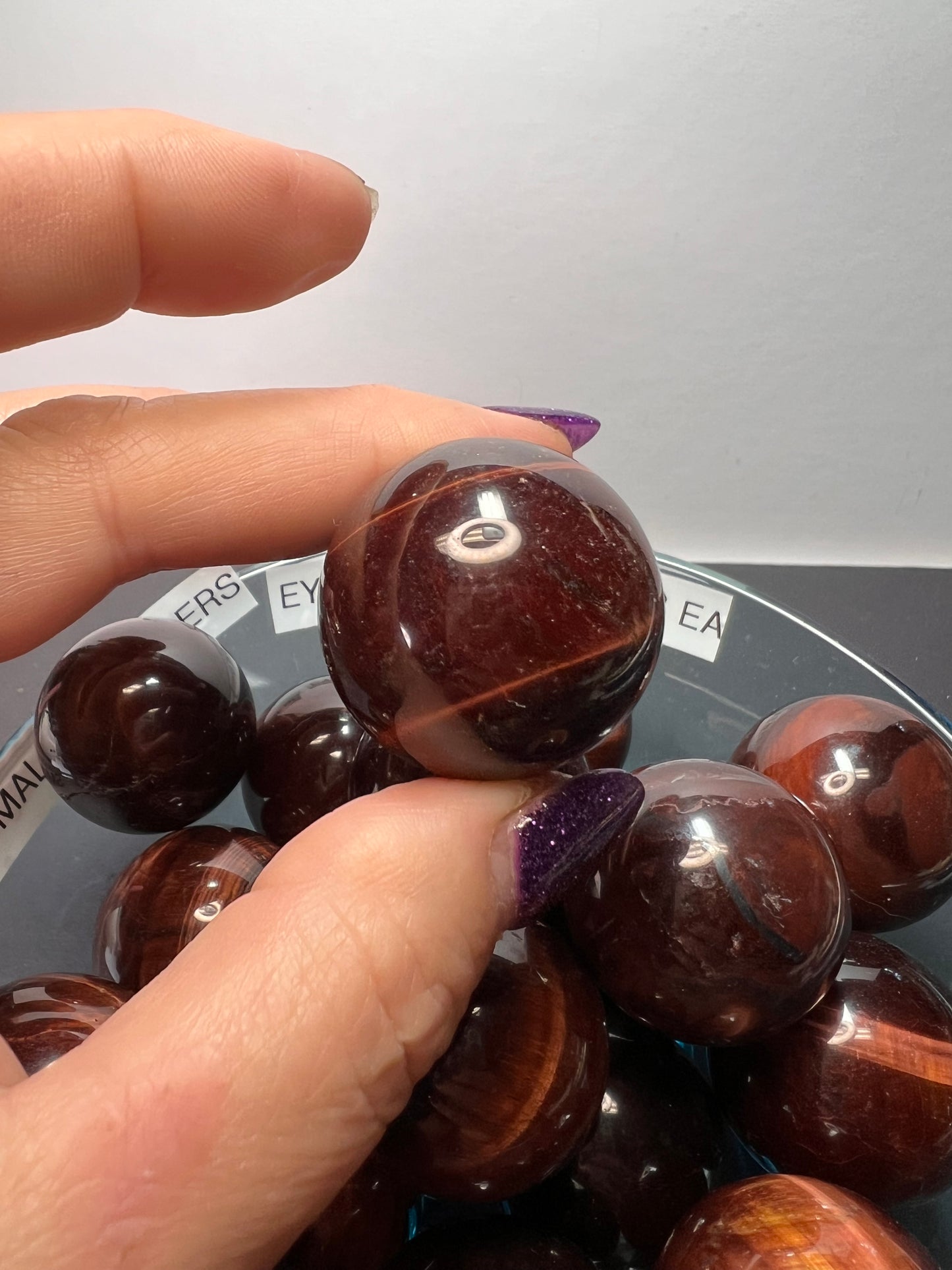 Red tigers eye sphere