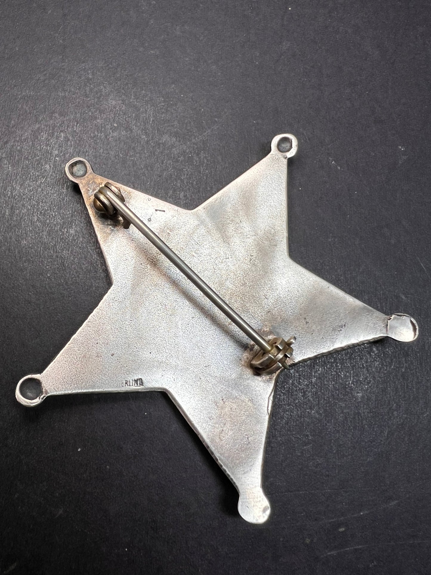 Vintage sterling silver Arizona Rangers 7 badge pin