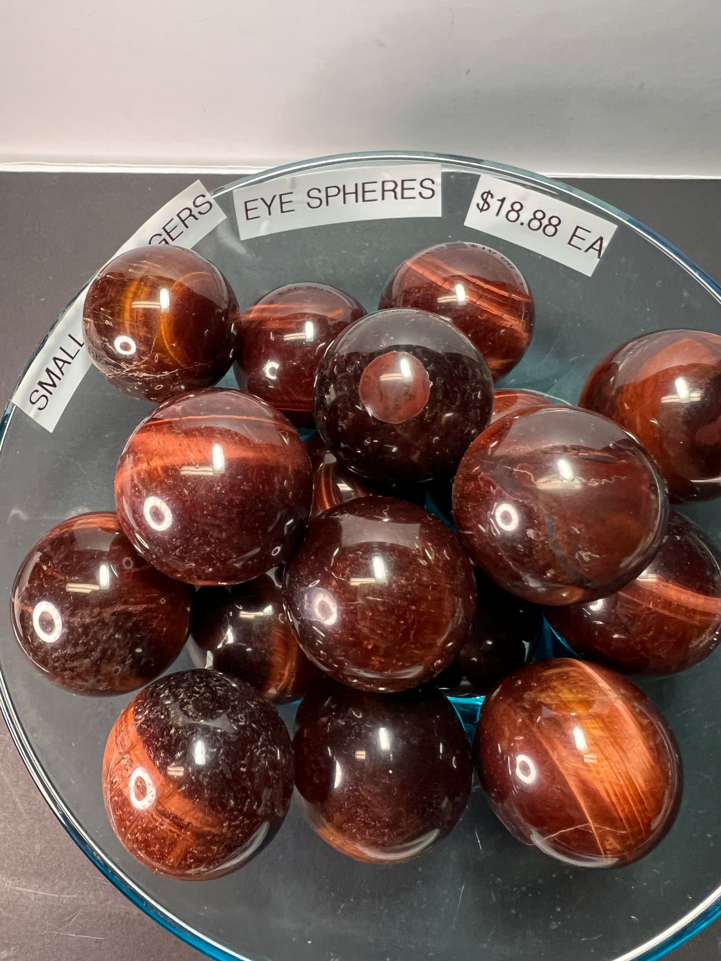 Red tigers eye sphere