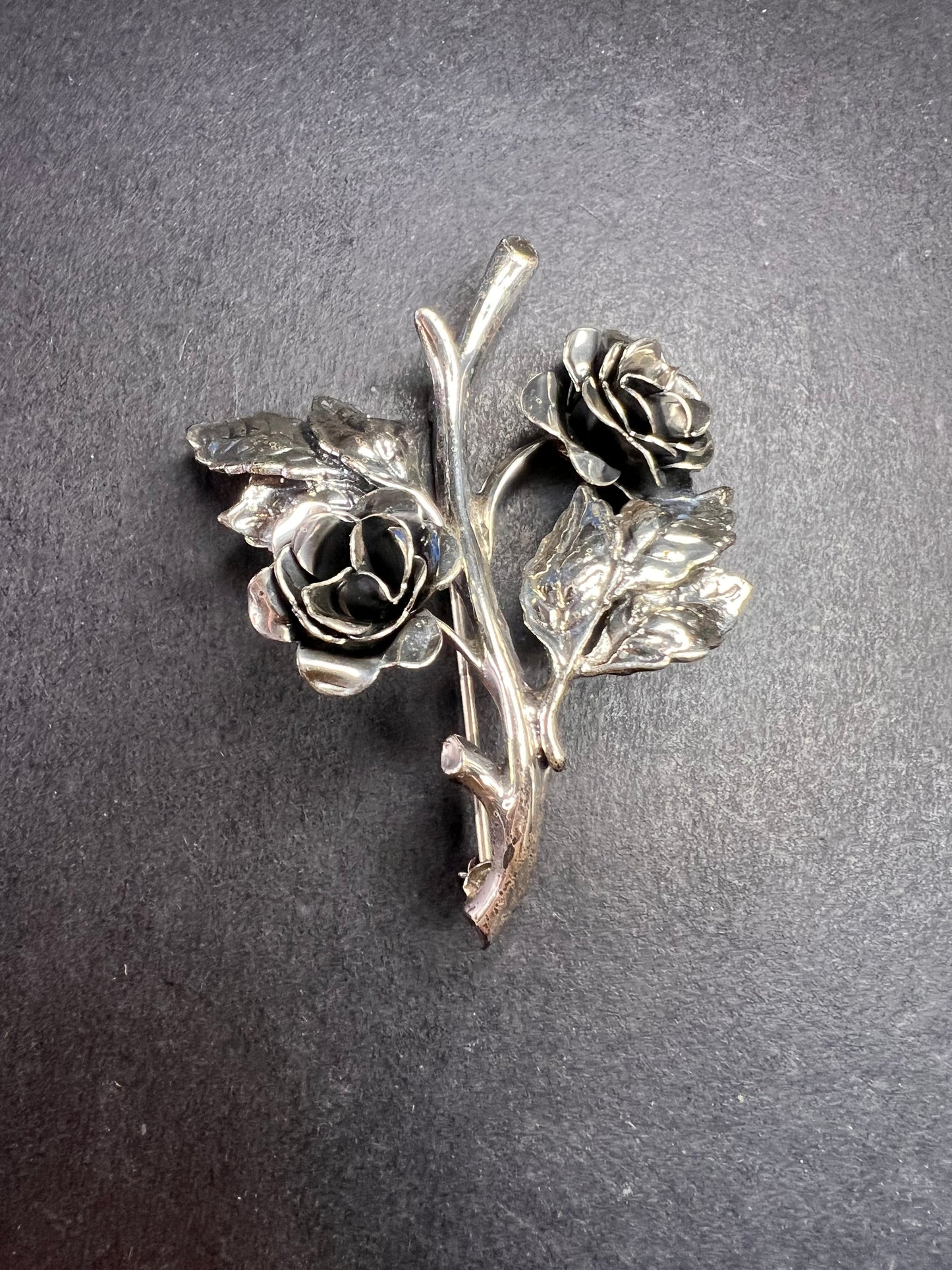 Vintage Danecraft sterling rose brooch pin