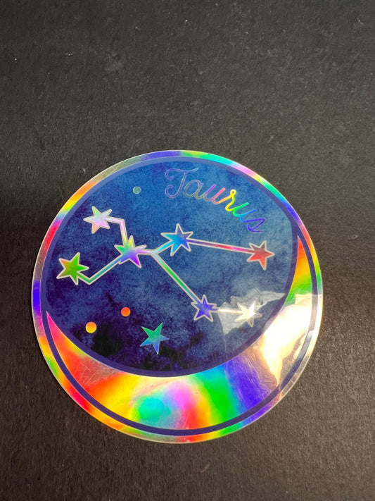 Taurus Holographic Sticker – Wild Flower