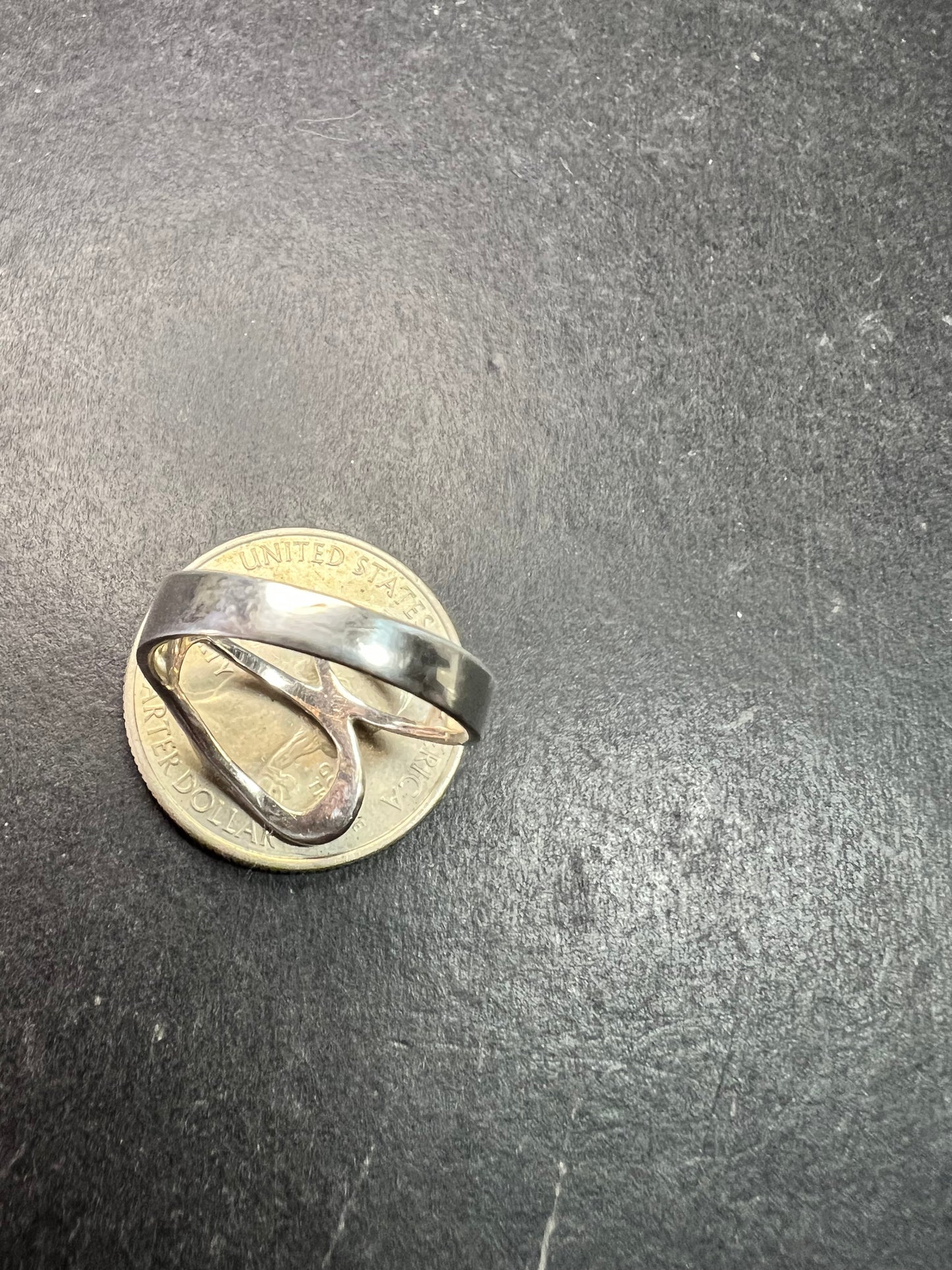 Sterling Silver Open Loop Modernist Ring Size 7.5