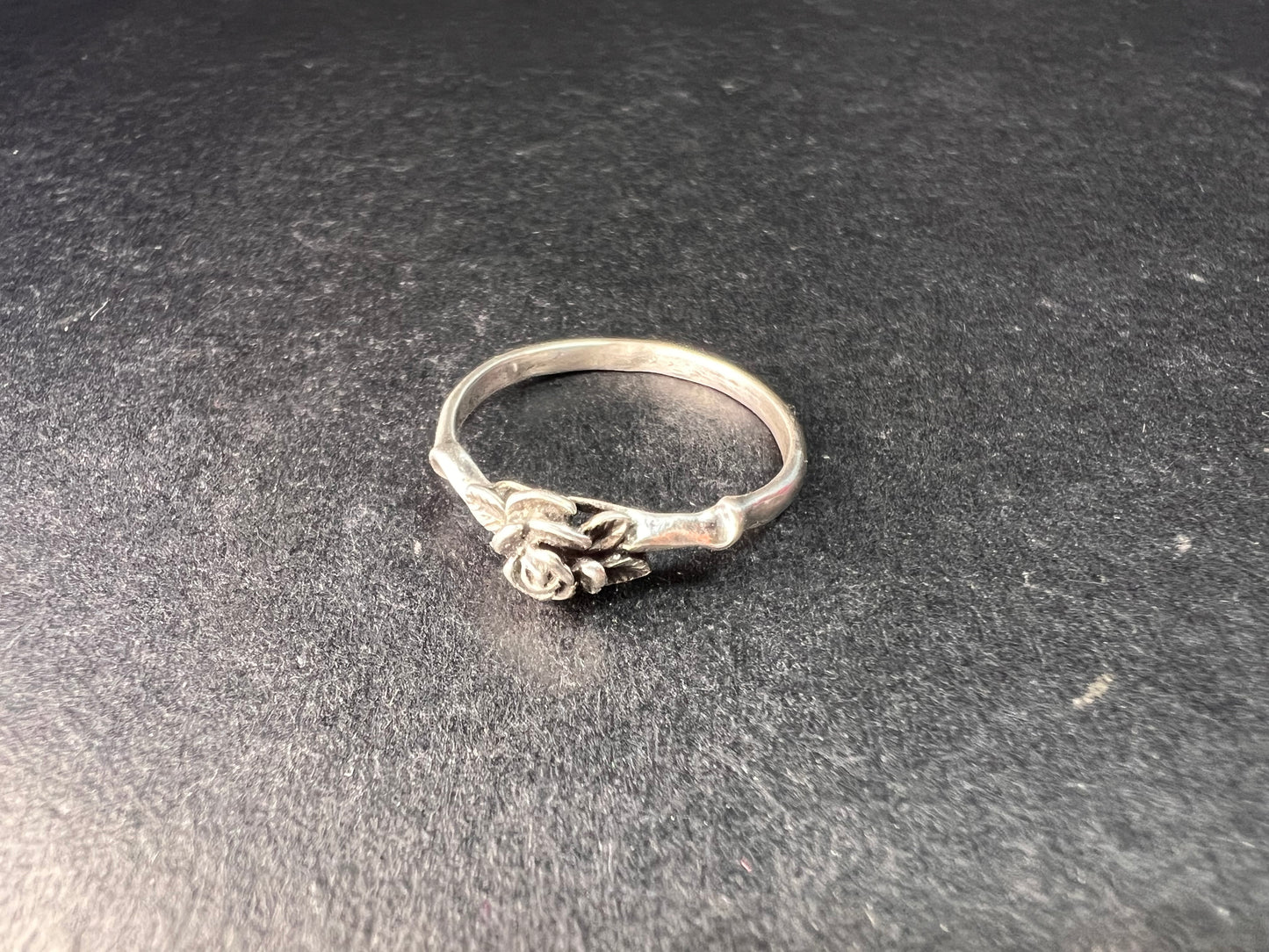 Vintage sterling silver rose ring size 7