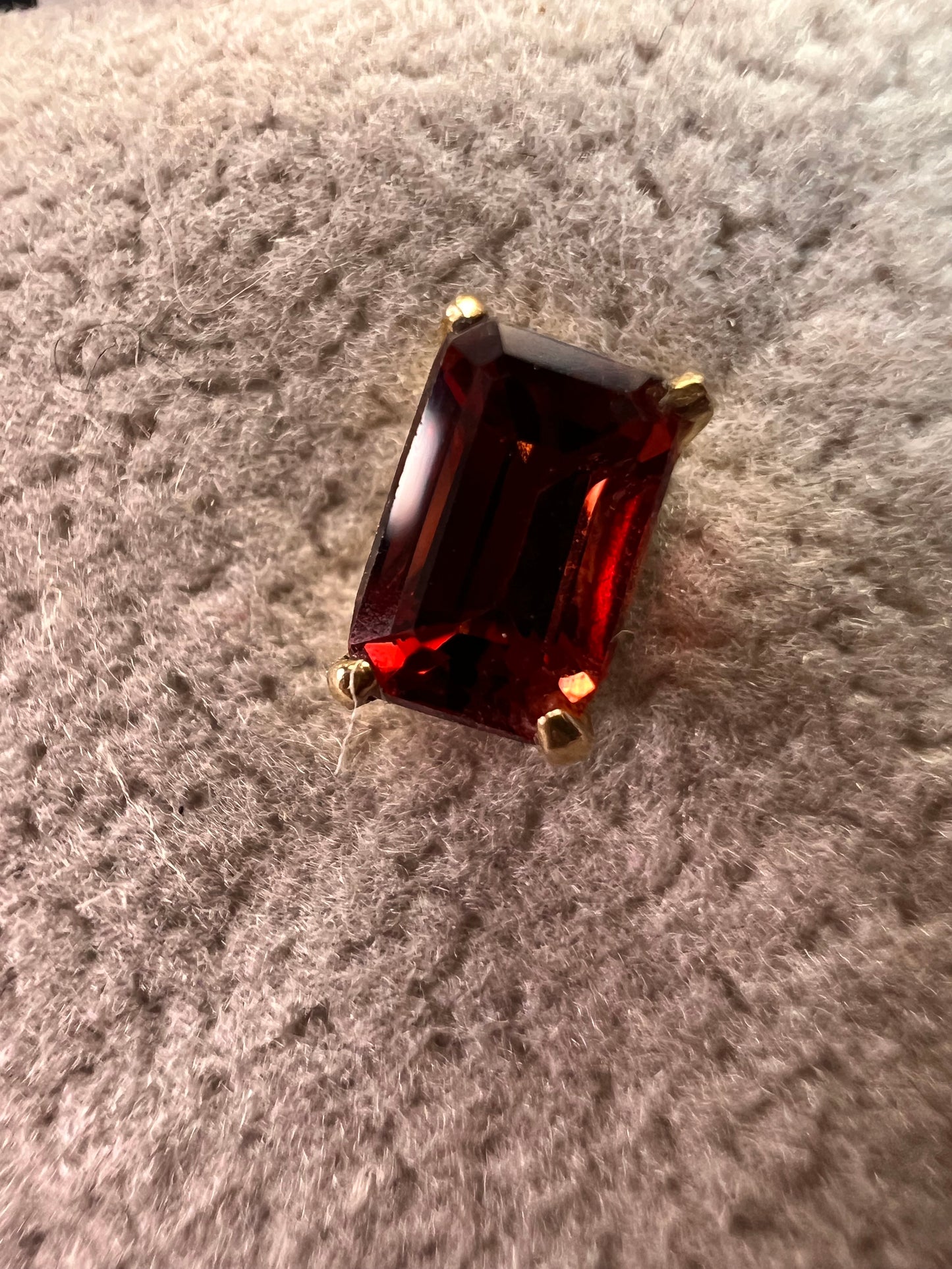 14k Gold Emerald-Cut Garnet Stud Earrings