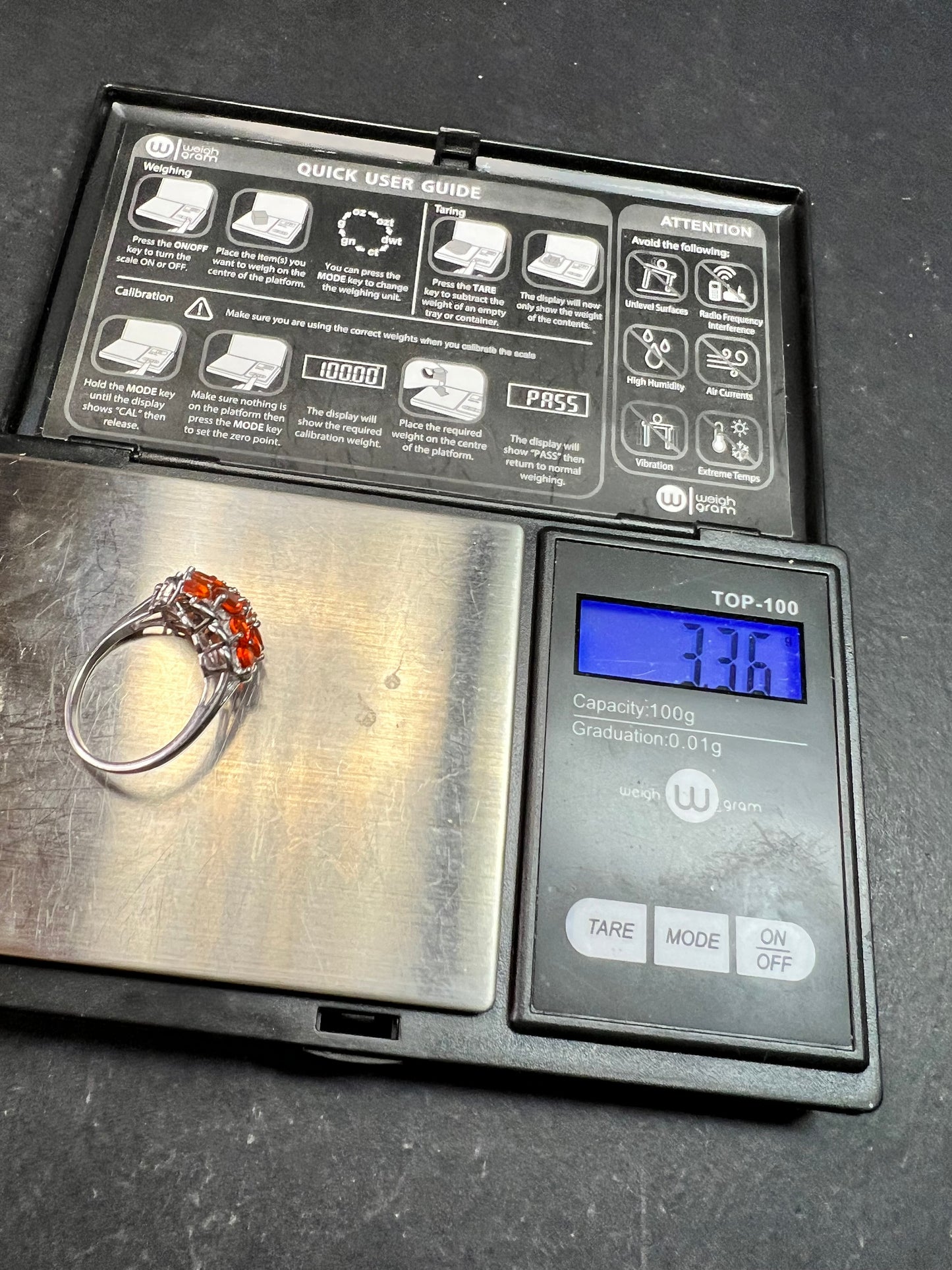 Vintage Sterling Silver Mexican Fire Opal Floral Cluster Ring Sz 9