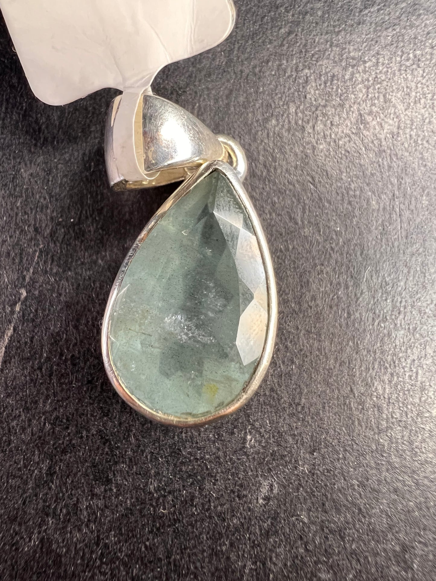 NEW Aquamarine sterling silver teardrop pendant