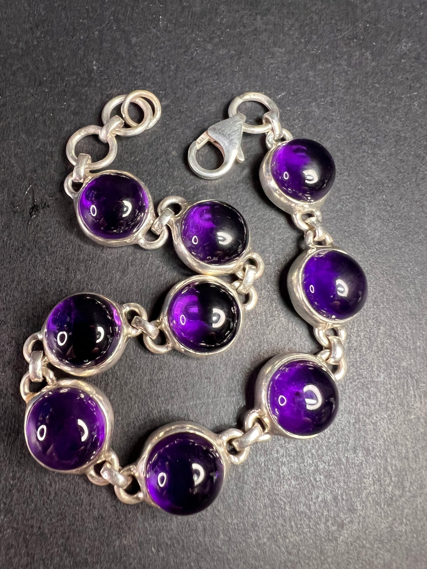 Vintage amethyst sterling silver bracelet