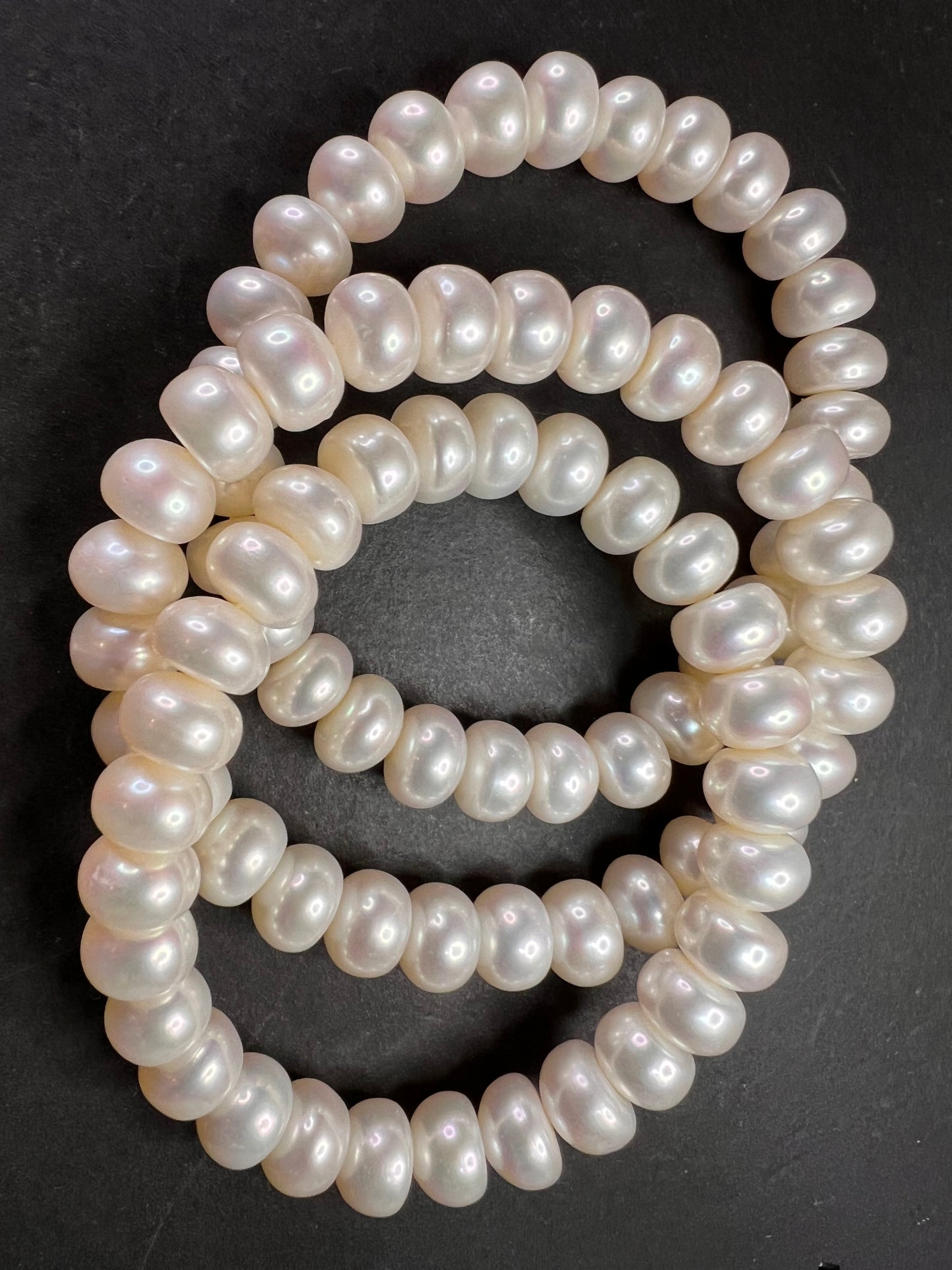 Freshwater pearl stretch bracelets set of 3