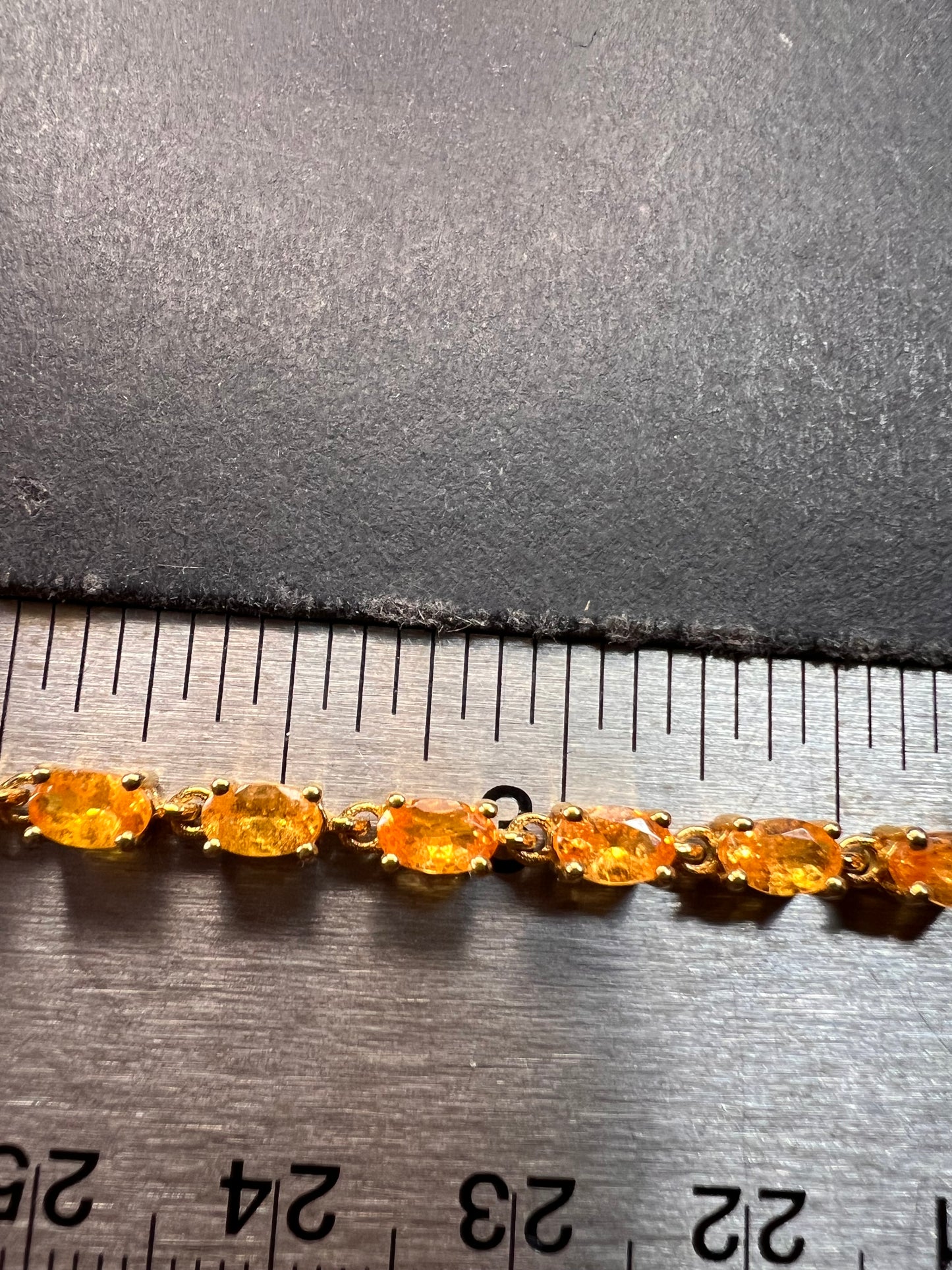 Yellow spessartine garnet tennis bracelet in gold over sterling silver
