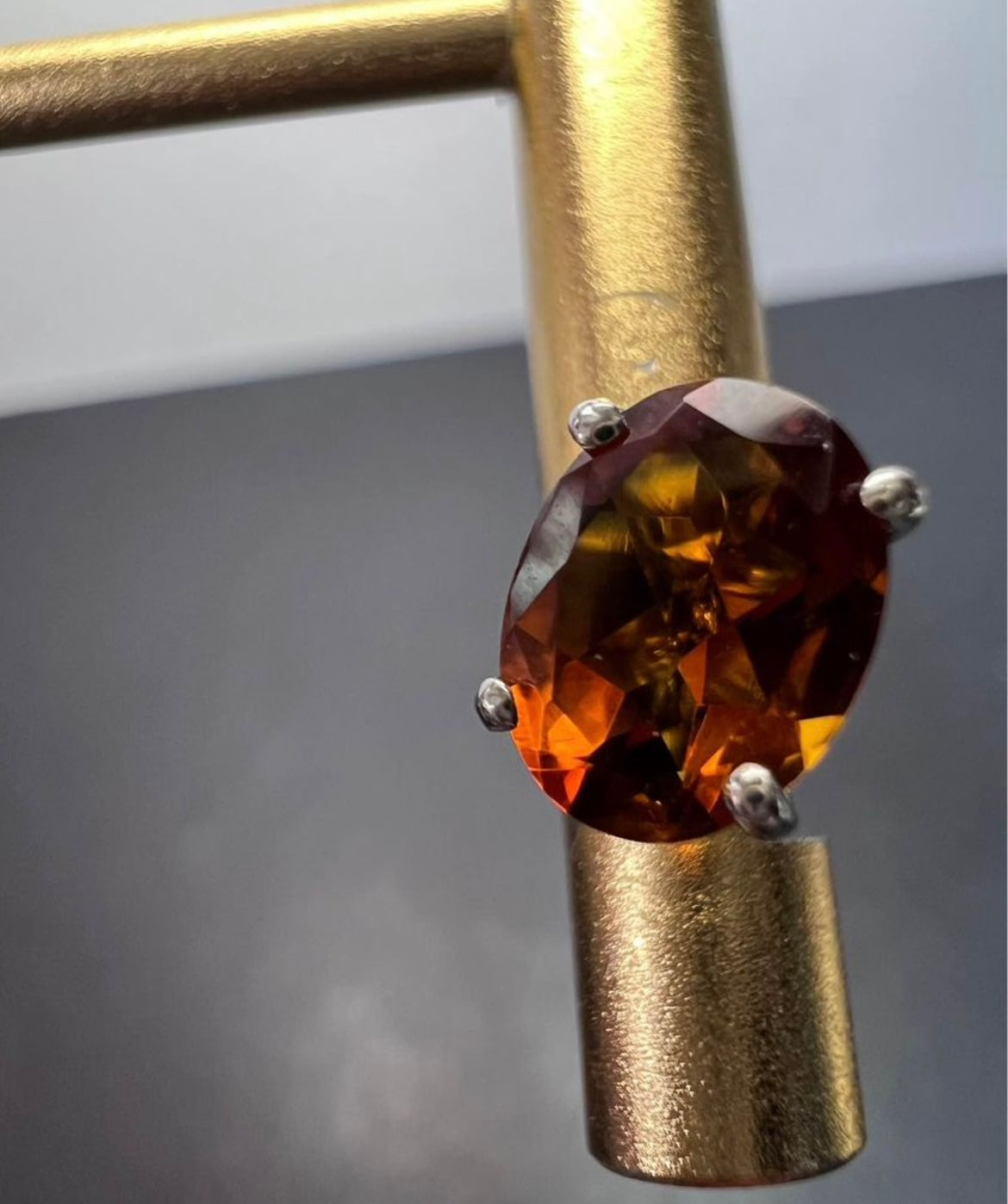 Mandarin citrine sterling silver stud earrings