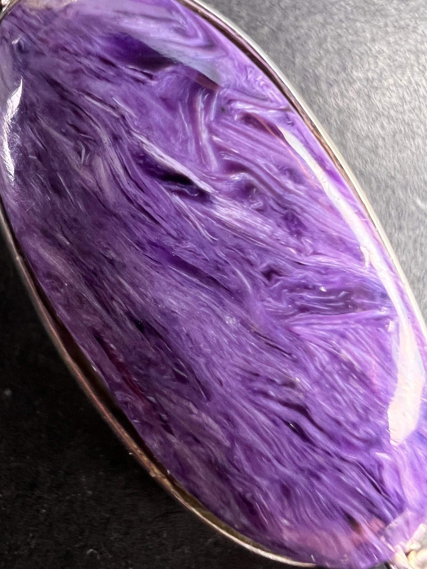 NEW Charoite and amethyst sterling silver necklace