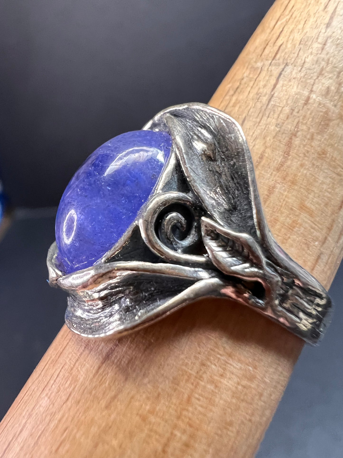 Tanzanite sterling silver artisan ring size 9
