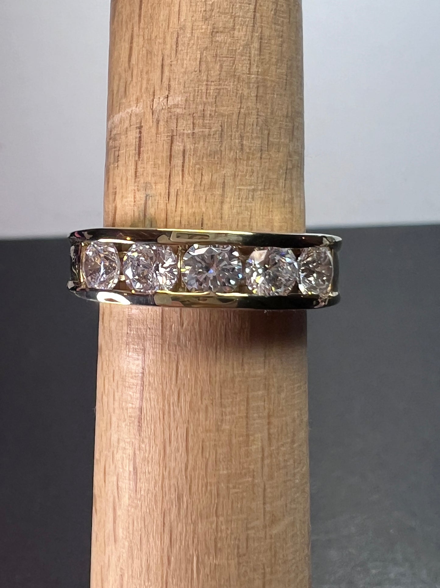 Vermeil gold and channel set CZ ring size 9