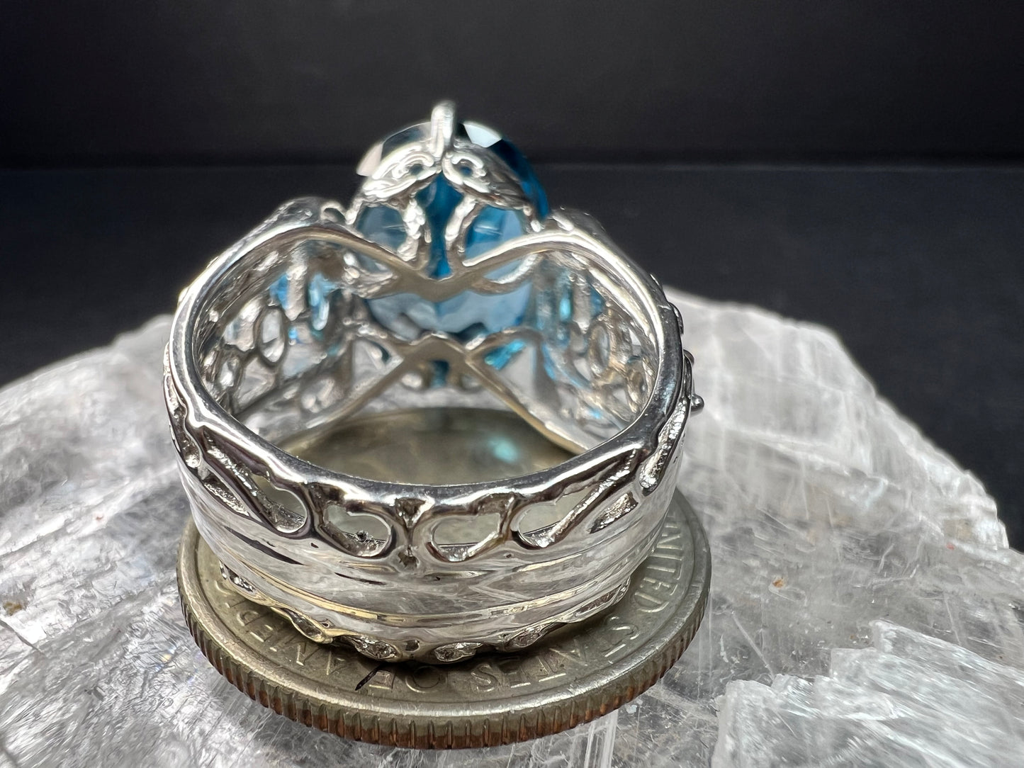 Sterling Silver London Blue Topaz Ring Size 6.5